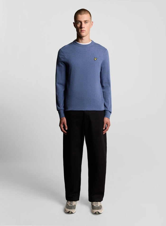 LYLE & SCOTT Lambswool Blend Crew Neck Jumper Graystone Marl - MAISONDEFASHION.COM
