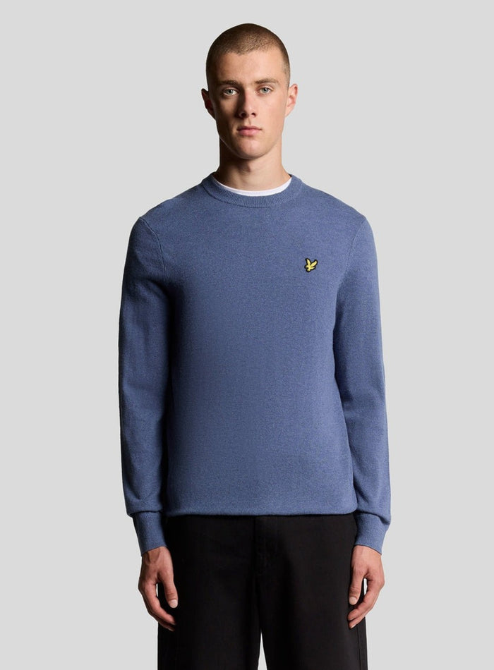 LYLE & SCOTT Lambswool Blend Crew Neck Jumper Graystone Marl - MAISONDEFASHION.COM