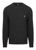 LYLE & SCOTT Lambswool Blend Crew Neck Jumper Jet Black Marl - MAISONDEFASHION.COM