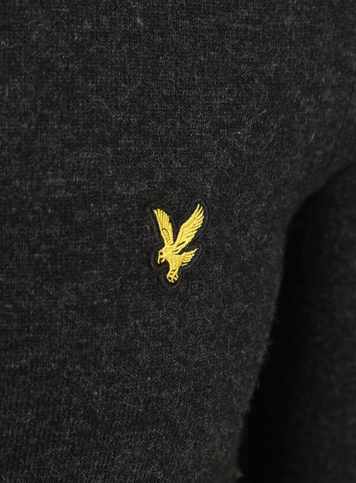 LYLE & SCOTT Lambswool Blend Crew Neck Jumper Jet Black Marl - MAISONDEFASHION.COM
