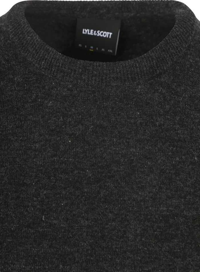 LYLE & SCOTT Lambswool Blend Crew Neck Jumper Jet Black Marl - MAISONDEFASHION.COM