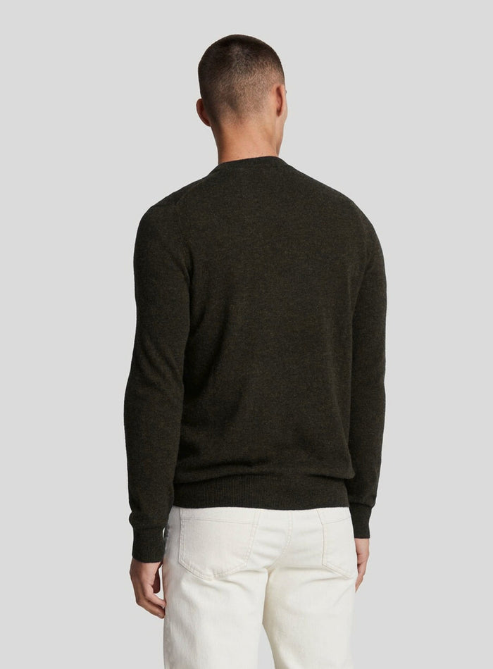 LYLE & SCOTT Lambswool Blend Crew Neck Jumper Jet Black Marl - MAISONDEFASHION.COM