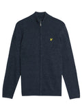 LYLE & SCOTT Lambswool Blend Zip Through Cardigan Dark Navy Marl - MAISONDEFASHION.COM