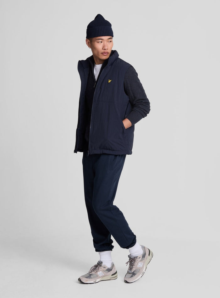 LYLE & SCOTT Lambswool Blend Zip Through Cardigan Dark Navy Marl - MAISONDEFASHION.COM
