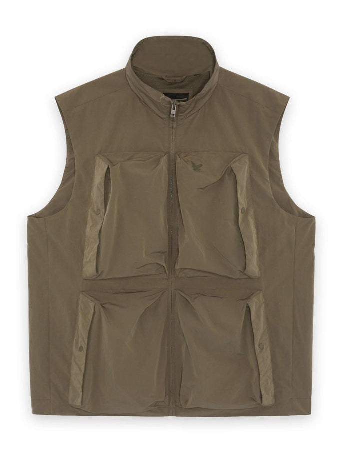 LYLE & SCOTT Lightweight Ripstop Gilet Khaki Ash - MAISONDEFASHION.COM