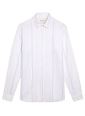 LYLE & SCOTT Linen Stripe Long Sleeve Shirt White - MAISONDEFASHION.COM