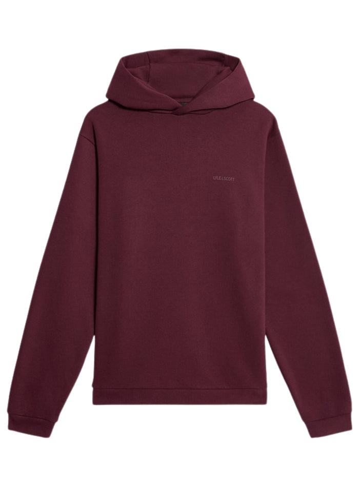 LYLE & SCOTT Logo Brushback Pullover Hoodie Port - MAISONDEFASHION.COM