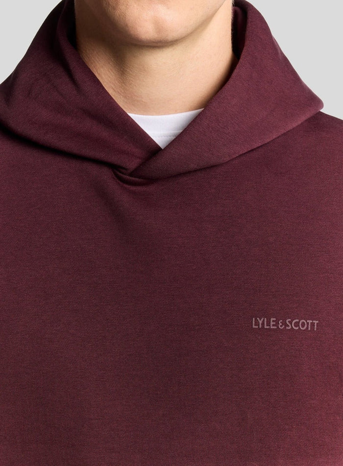 LYLE & SCOTT Logo Brushback Pullover Hoodie Port - MAISONDEFASHION.COM