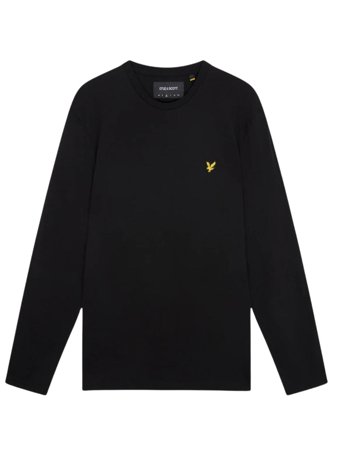 LYLE & SCOTT Long Sleeve Cotton T-Shirt Jet Black - MAISONDEFASHION.COM