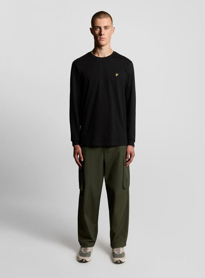 LYLE & SCOTT Long Sleeve Cotton T-Shirt Jet Black - MAISONDEFASHION.COM