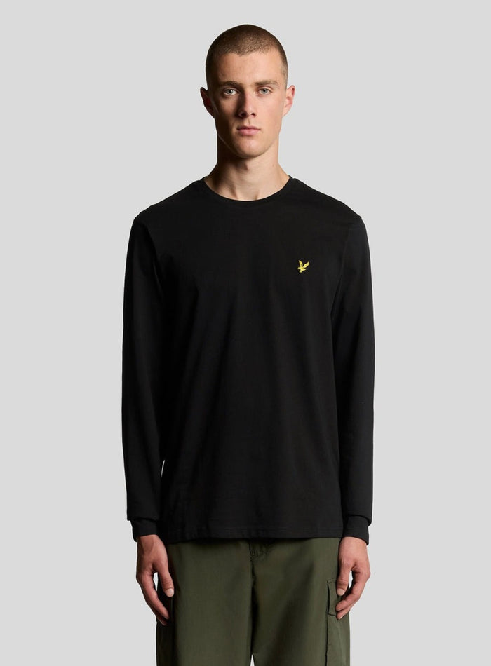 LYLE & SCOTT Long Sleeve Cotton T-Shirt Jet Black - MAISONDEFASHION.COM