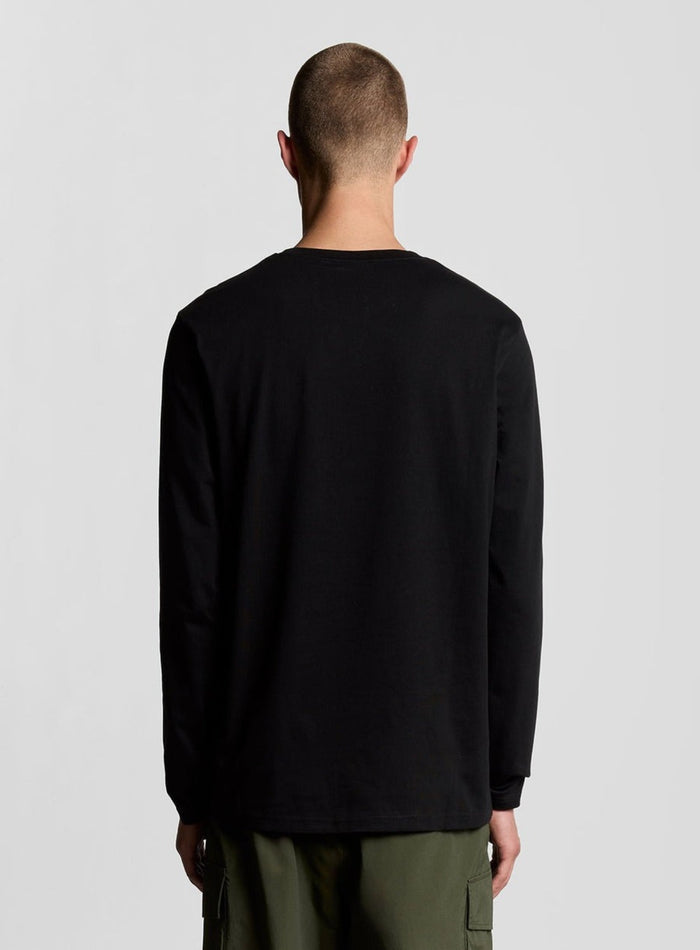 LYLE & SCOTT Long Sleeve Cotton T-Shirt Jet Black - MAISONDEFASHION.COM