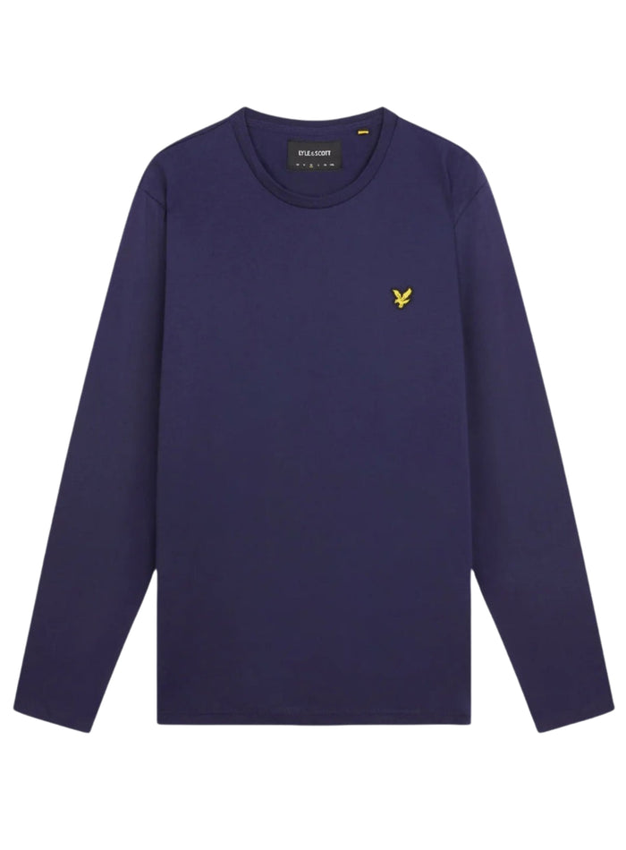 LYLE & SCOTT Long Sleeve Cotton T-Shirt Navy - MAISONDEFASHION.COM