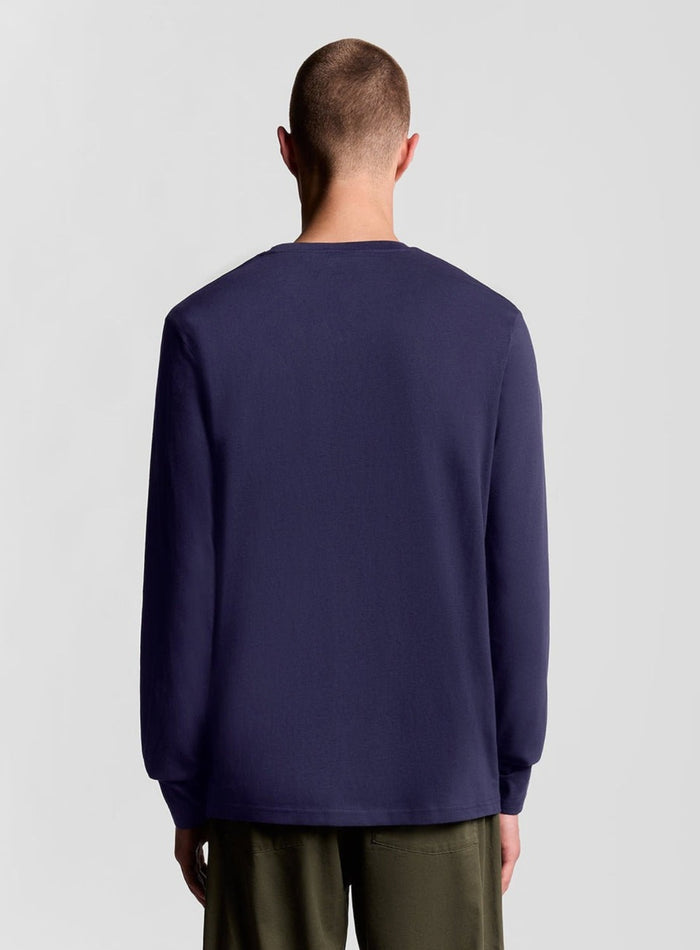 LYLE & SCOTT Long Sleeve Cotton T-Shirt Navy - MAISONDEFASHION.COM