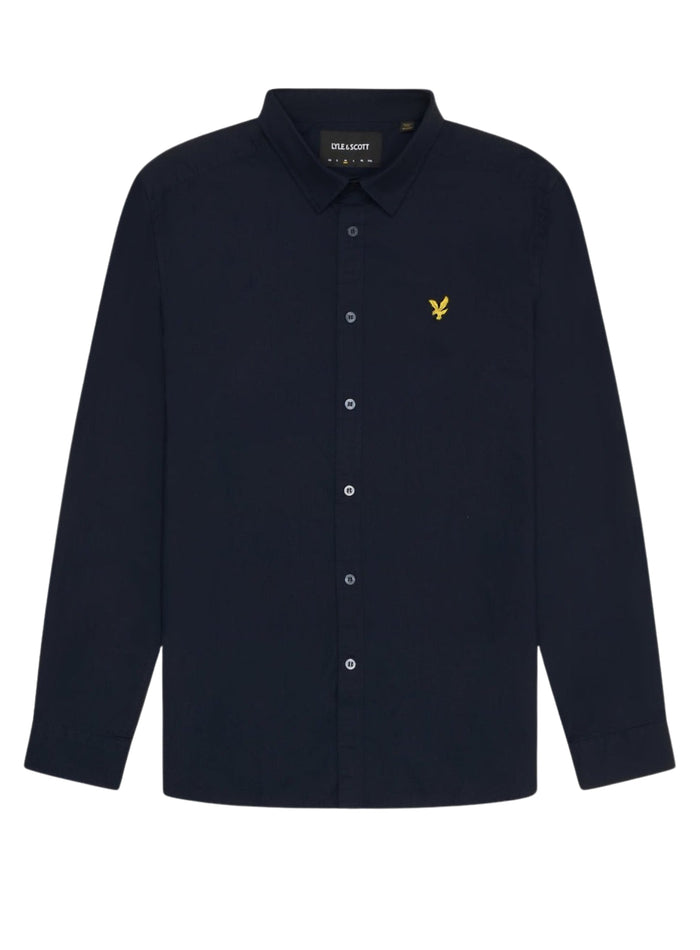 LYLE & SCOTT Long Sleeve Poplin Shirt Dark Navy - MAISONDEFASHION.COM
