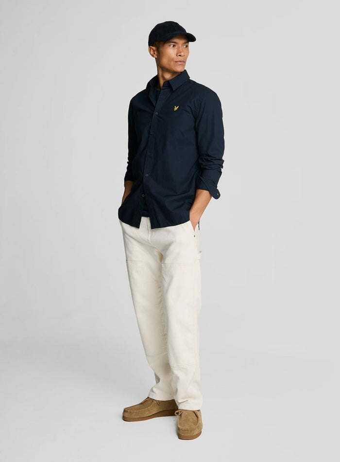 LYLE & SCOTT Long Sleeve Poplin Shirt Dark Navy - MAISONDEFASHION.COM