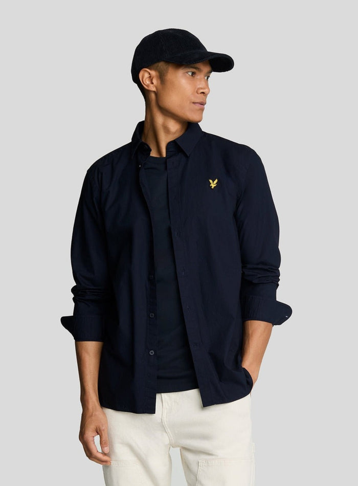 LYLE & SCOTT Long Sleeve Poplin Shirt Dark Navy - MAISONDEFASHION.COM
