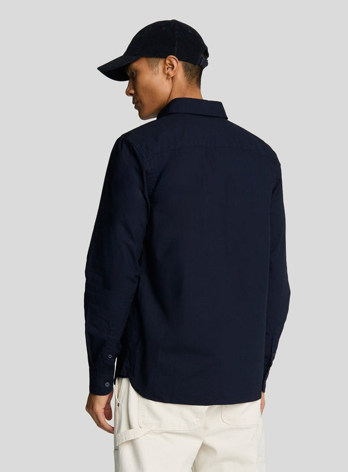 LYLE & SCOTT Long Sleeve Poplin Shirt Dark Navy - MAISONDEFASHION.COM
