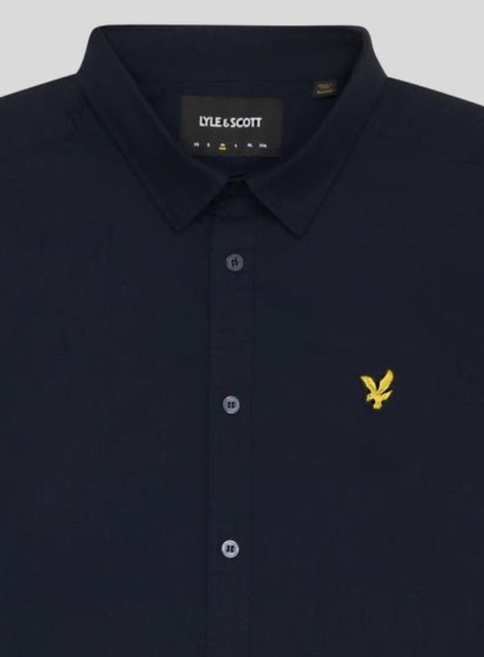 LYLE & SCOTT Long Sleeve Poplin Shirt Dark Navy - MAISONDEFASHION.COM