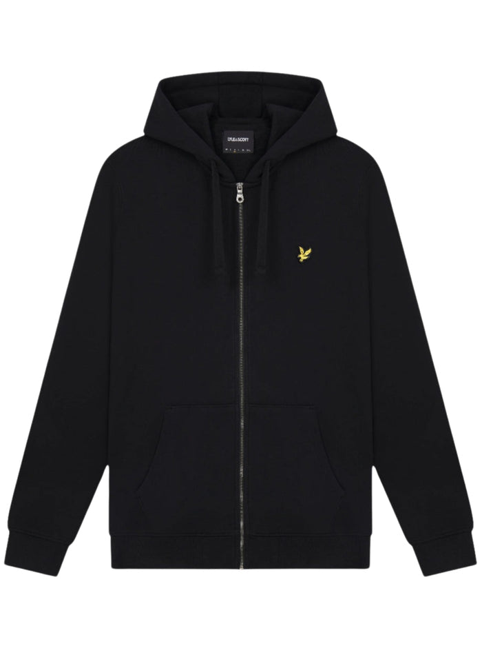 LYLE & SCOTT Loopback Cotton Full Zip Hoodie Jet Black - MAISONDEFASHION.COM