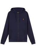 LYLE & SCOTT Loopback Cotton Full Zip Hoodie Navy - MAISONDEFASHION.COM