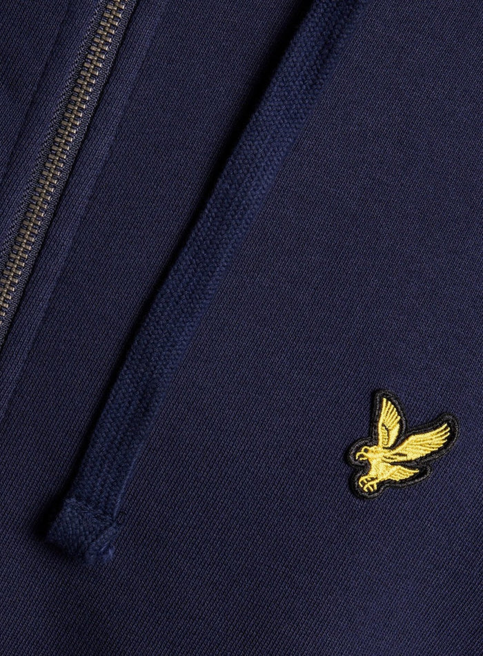 LYLE & SCOTT Loopback Cotton Full Zip Hoodie Navy - MAISONDEFASHION.COM