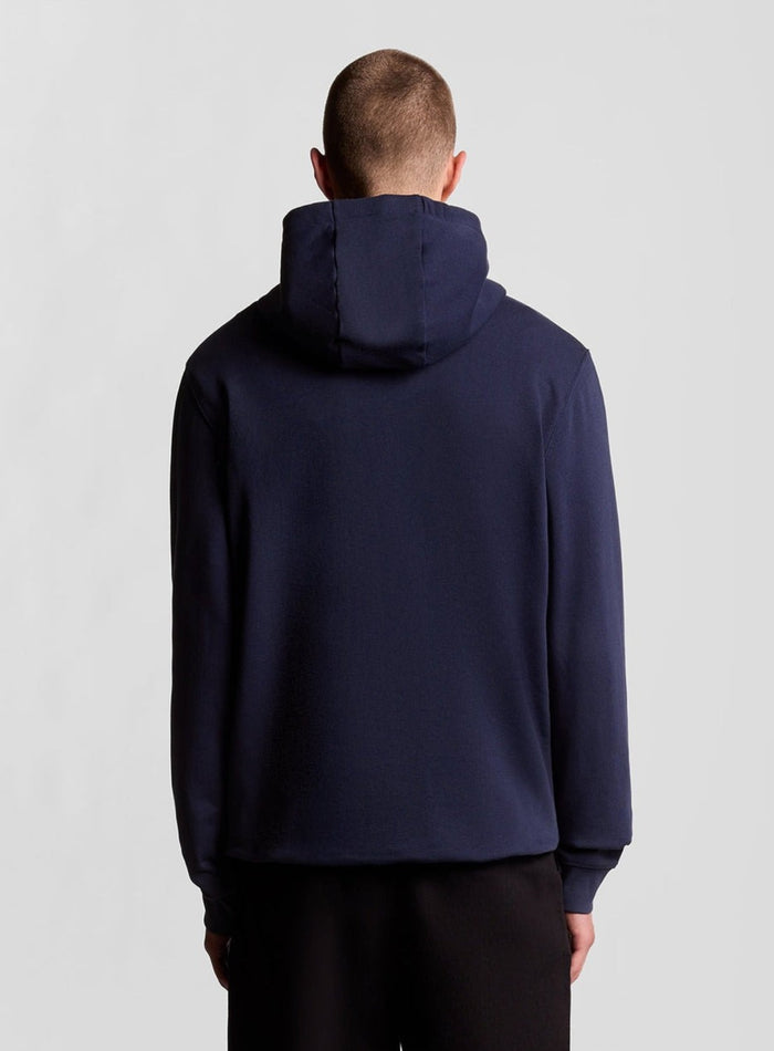 LYLE & SCOTT Loopback Cotton Full Zip Hoodie Navy - MAISONDEFASHION.COM