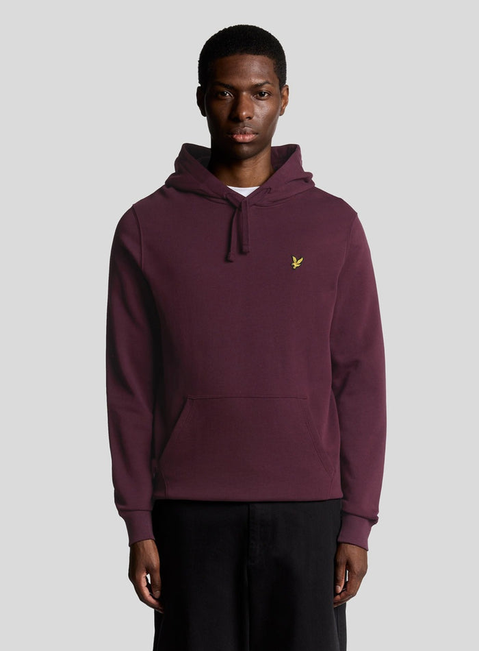 LYLE & SCOTT Loopback Cotton Hoodie Burgundy - MAISONDEFASHION.COM