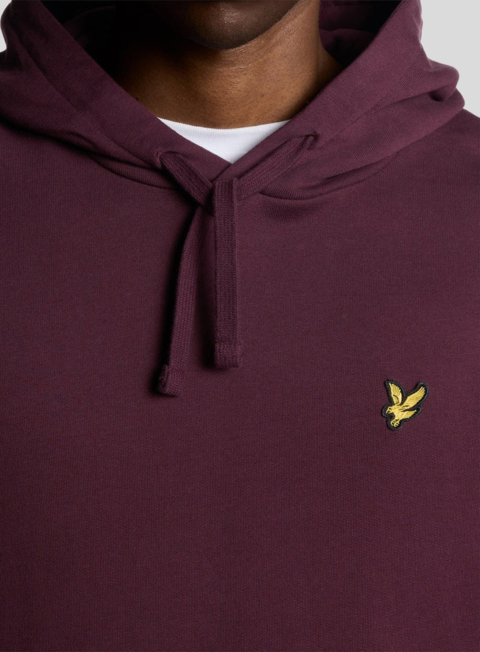 LYLE & SCOTT Loopback Cotton Hoodie Burgundy - MAISONDEFASHION.COM