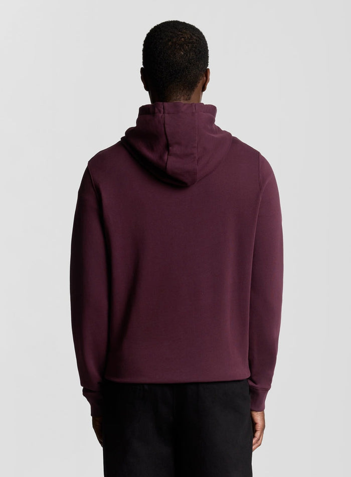 LYLE & SCOTT Loopback Cotton Hoodie Burgundy - MAISONDEFASHION.COM