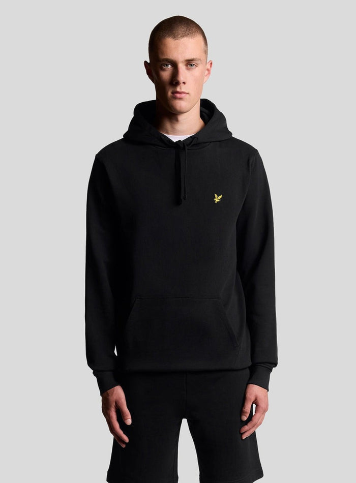 LYLE & SCOTT Loopback Cotton Hoodie Jet Black - MAISONDEFASHION.COM