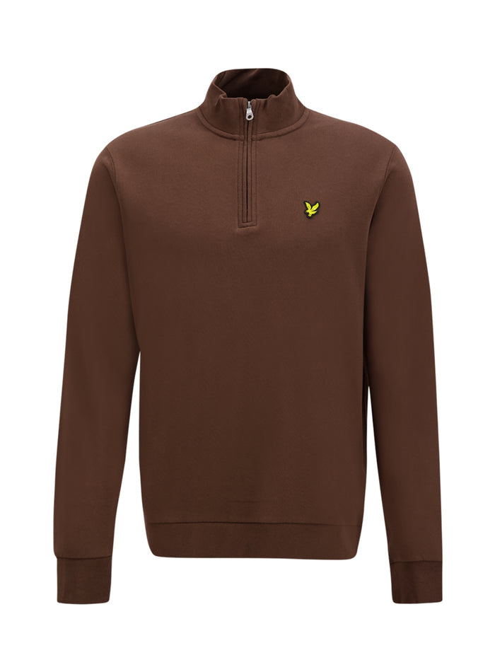 LYLE & SCOTT Loopback Quarter Zip Sweat Bottle Brown - MAISONDEFASHION.COM