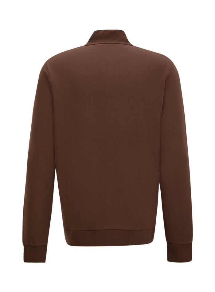 LYLE & SCOTT Loopback Quarter Zip Sweat Bottle Brown - MAISONDEFASHION.COM