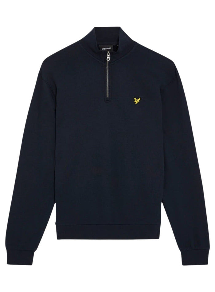 LYLE & SCOTT Loopback Quarter Zip Sweat Dark Navy - MAISONDEFASHION.COM