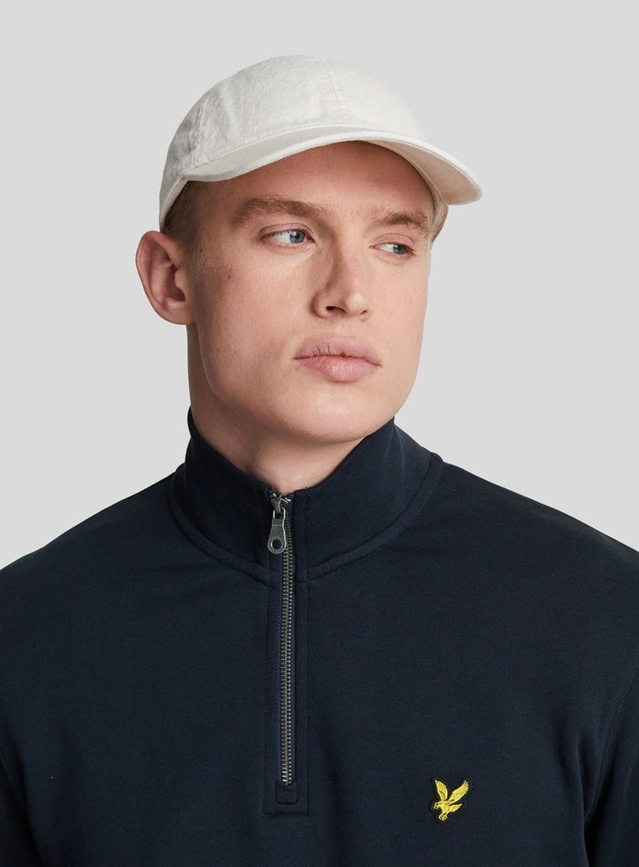 LYLE & SCOTT Loopback Quarter Zip Sweat Dark Navy - MAISONDEFASHION.COM