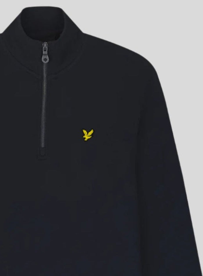 LYLE & SCOTT Loopback Quarter Zip Sweat Dark Navy - MAISONDEFASHION.COM