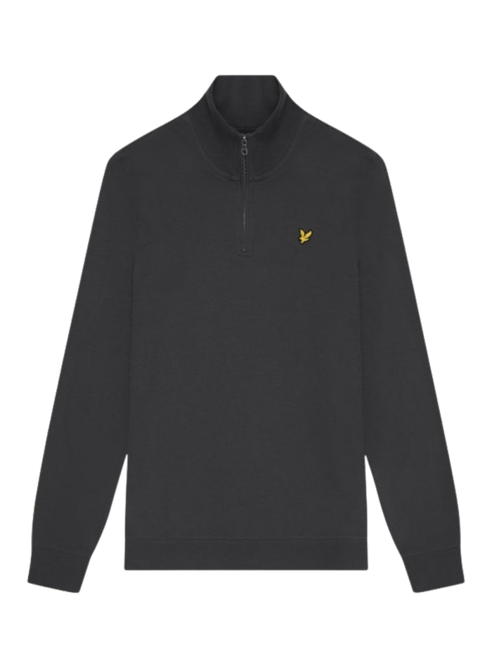 LYLE & SCOTT Loopback Quarter Zip Sweat Gunmetal - MAISONDEFASHION.COM