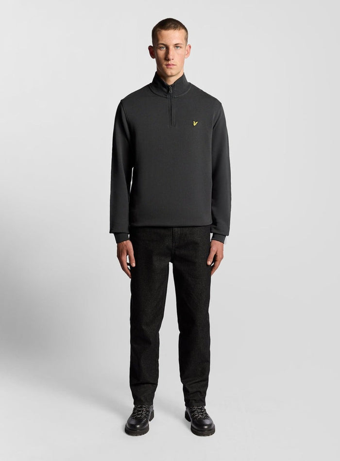 LYLE & SCOTT Loopback Quarter Zip Sweat Gunmetal - MAISONDEFASHION.COM