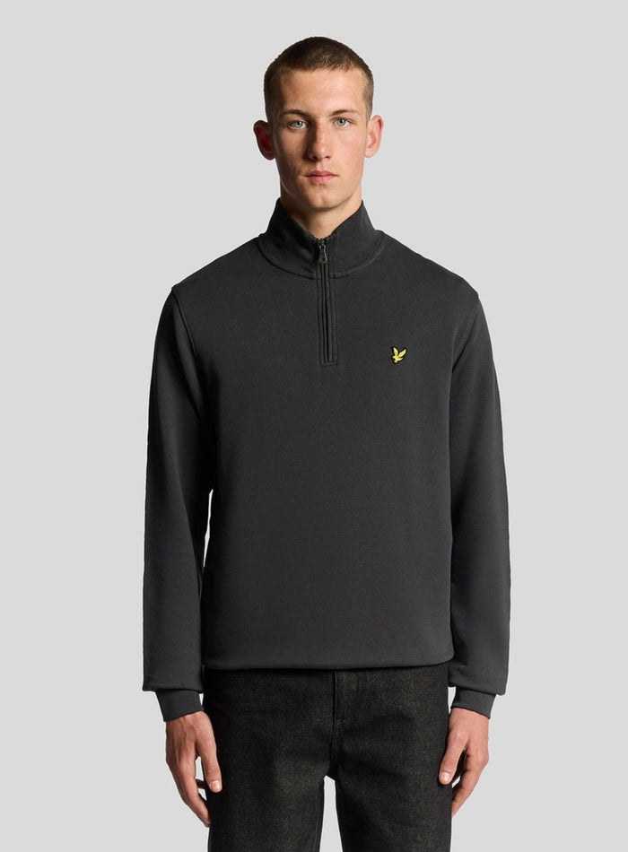 LYLE & SCOTT Loopback Quarter Zip Sweat Gunmetal - MAISONDEFASHION.COM