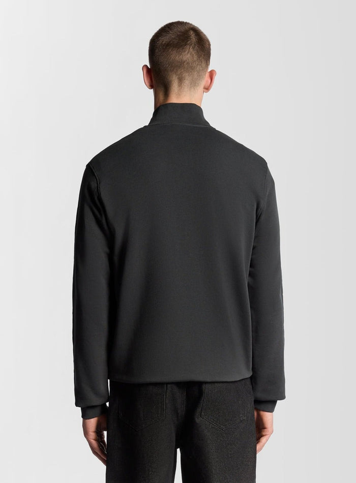 LYLE & SCOTT Loopback Quarter Zip Sweat Gunmetal - MAISONDEFASHION.COM