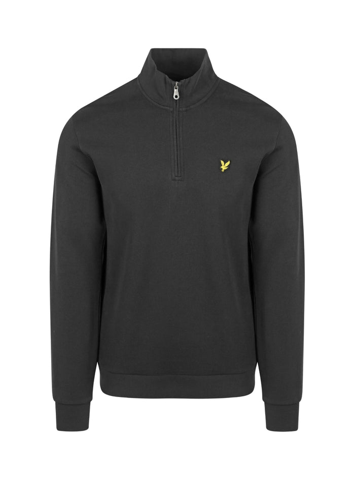 LYLE & SCOTT Loopback Quarter Zip Sweat Jet Black - MAISONDEFASHION.COM