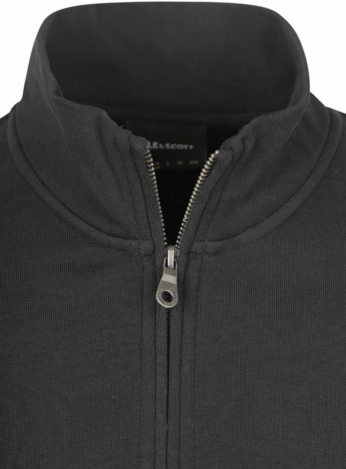 LYLE & SCOTT Loopback Quarter Zip Sweat Jet Black - MAISONDEFASHION.COM