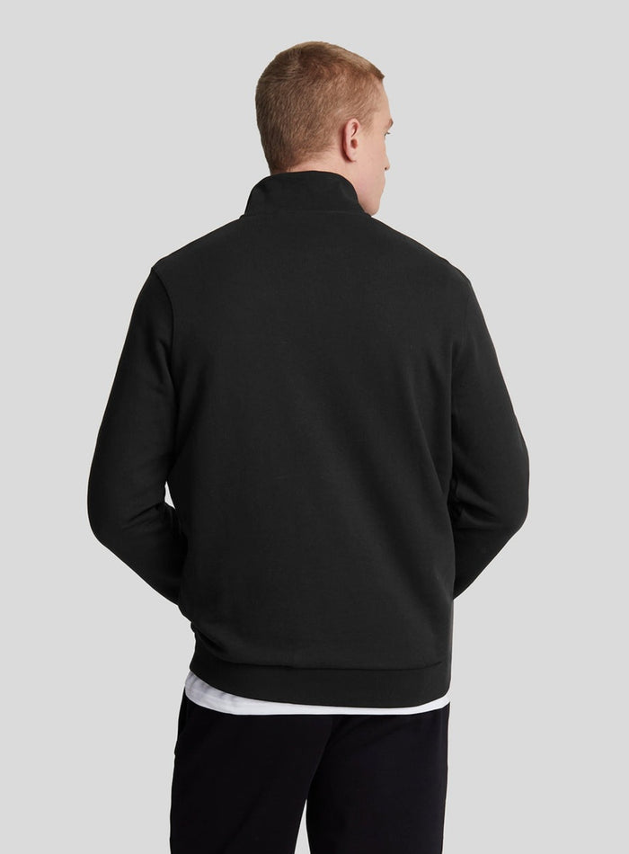 LYLE & SCOTT Loopback Quarter Zip Sweat Jet Black - MAISONDEFASHION.COM
