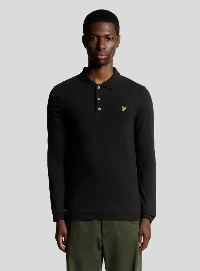 LYLE & SCOTT LS Polo Shirt Jet Black - MAISONDEFASHION.COM