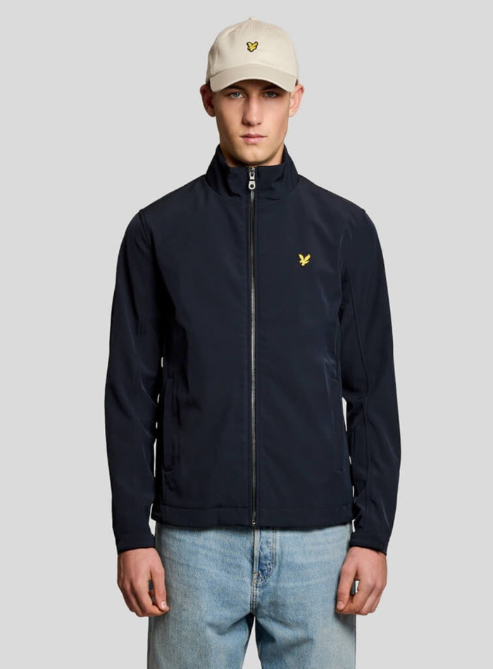 LYLE & SCOTT Mesh Back Softshell Funnel Neck Jacket Dark Navy - MAISONDEFASHION.COM