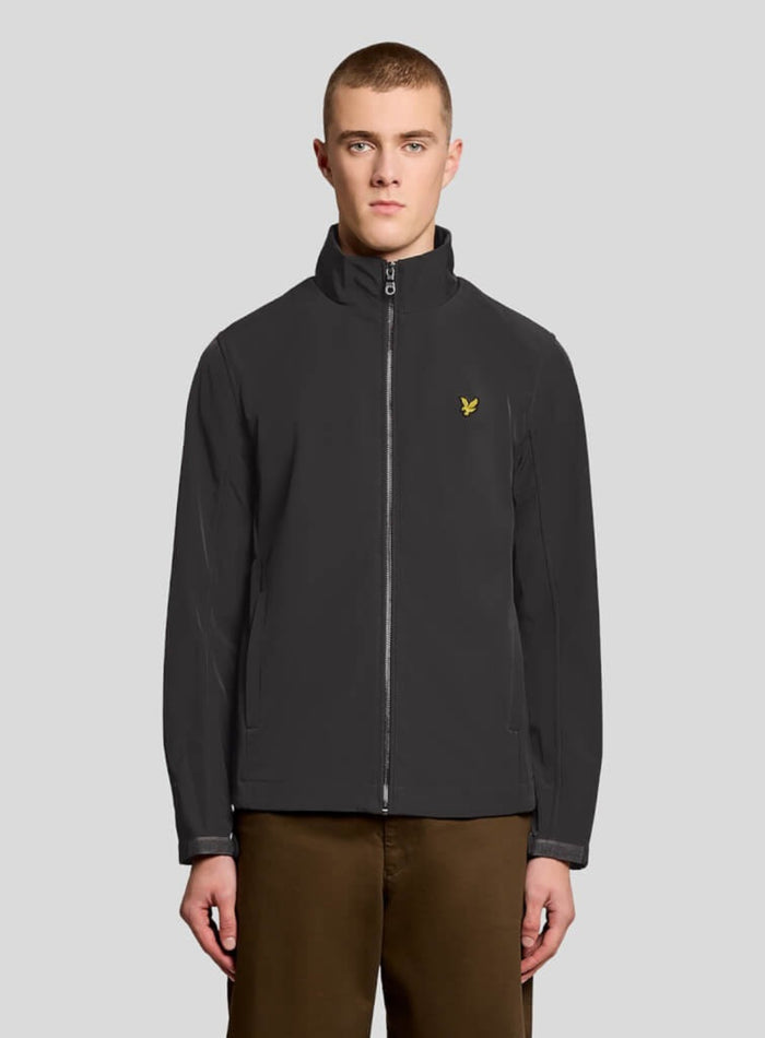 LYLE & SCOTT Mesh Back Softshell Funnel Neck Jacket Gunmetal - MAISONDEFASHION.COM