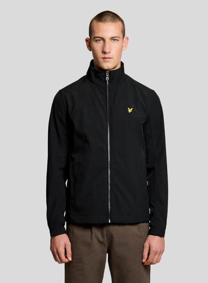 LYLE & SCOTT Mesh Back Softshell Funnel Neck Jacket Jet Black - MAISONDEFASHION.COM