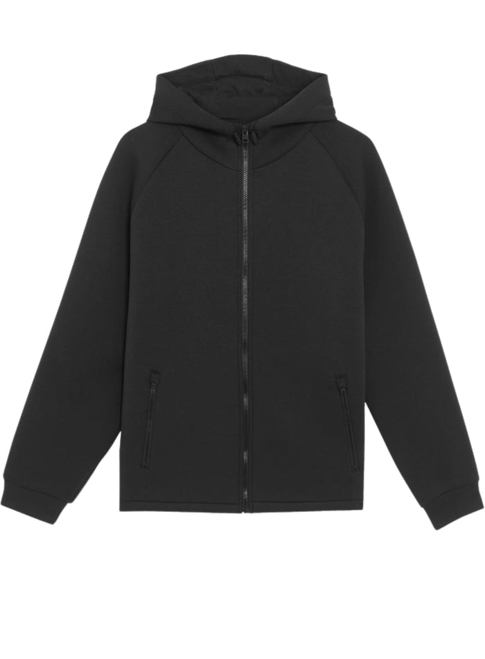 LYLE & SCOTT Neoprene Full Zip Hoodie Jet Black - MAISONDEFASHION.COM