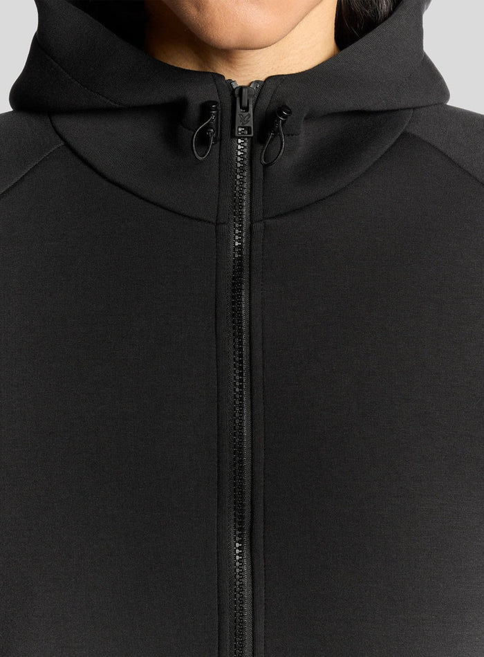 LYLE & SCOTT Neoprene Full Zip Hoodie Jet Black - MAISONDEFASHION.COM