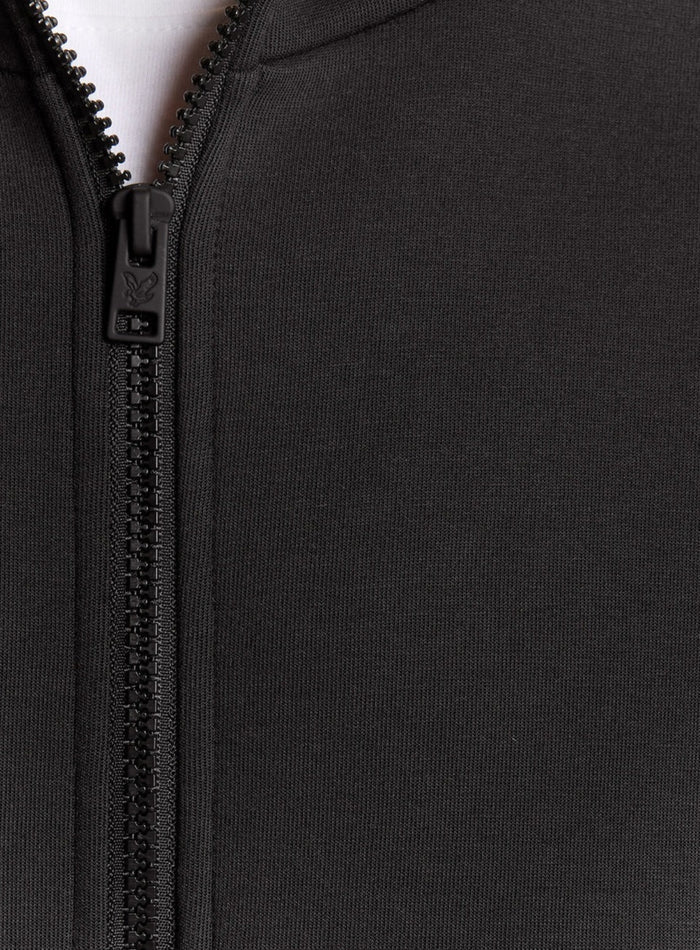 LYLE & SCOTT Neoprene Full Zip Hoodie Jet Black - MAISONDEFASHION.COM